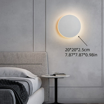 Minimalist Round LED Wall Light | Modern Nordic Iron Sconce In Three Painted Metal Finishes