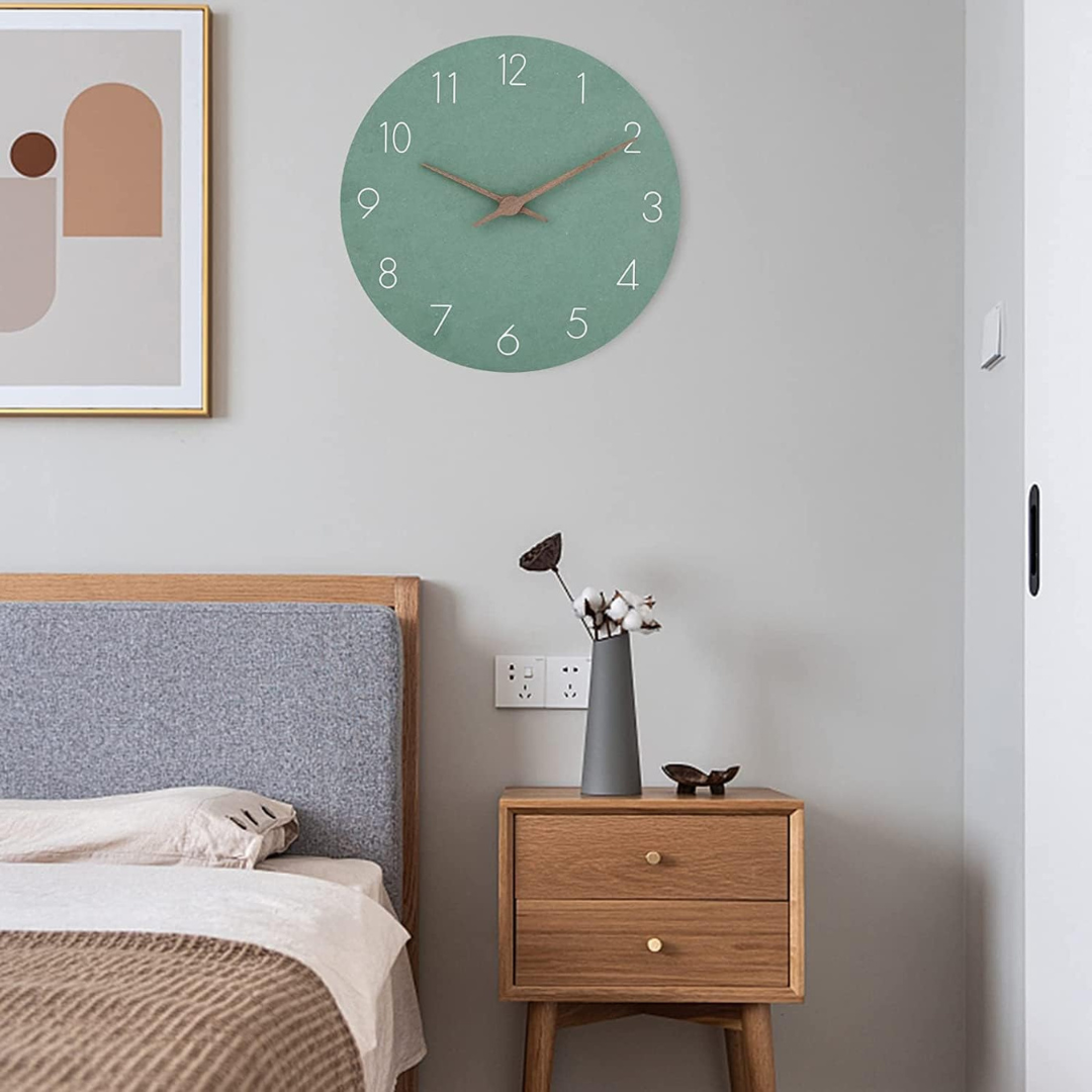 Halvor Minimalist Wall Clock | Contemporary Wood Design Silent Clock For Modern Living Rooms