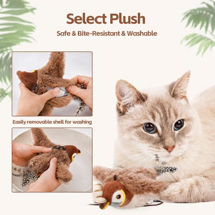 Flitterpaw Interactive Cat Toy | Fluttering Bird Motion Hunting Toy For Indoor Cats and Kittens