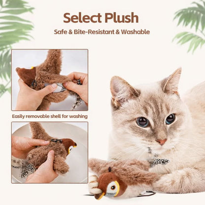 Flitterpaw Interactive Cat Toy | Fluttering Bird Motion Hunting Toy For Indoor Cats and Kittens