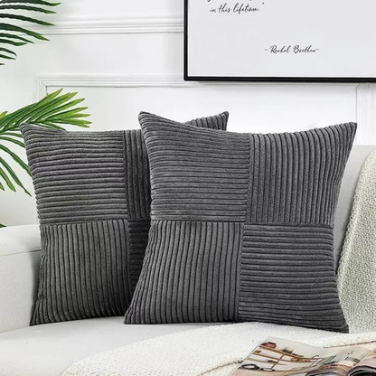 Corduroy Cushion Covers | Luxury Striped Throw Pillow Covers For Sofas, Beds and Armchairs