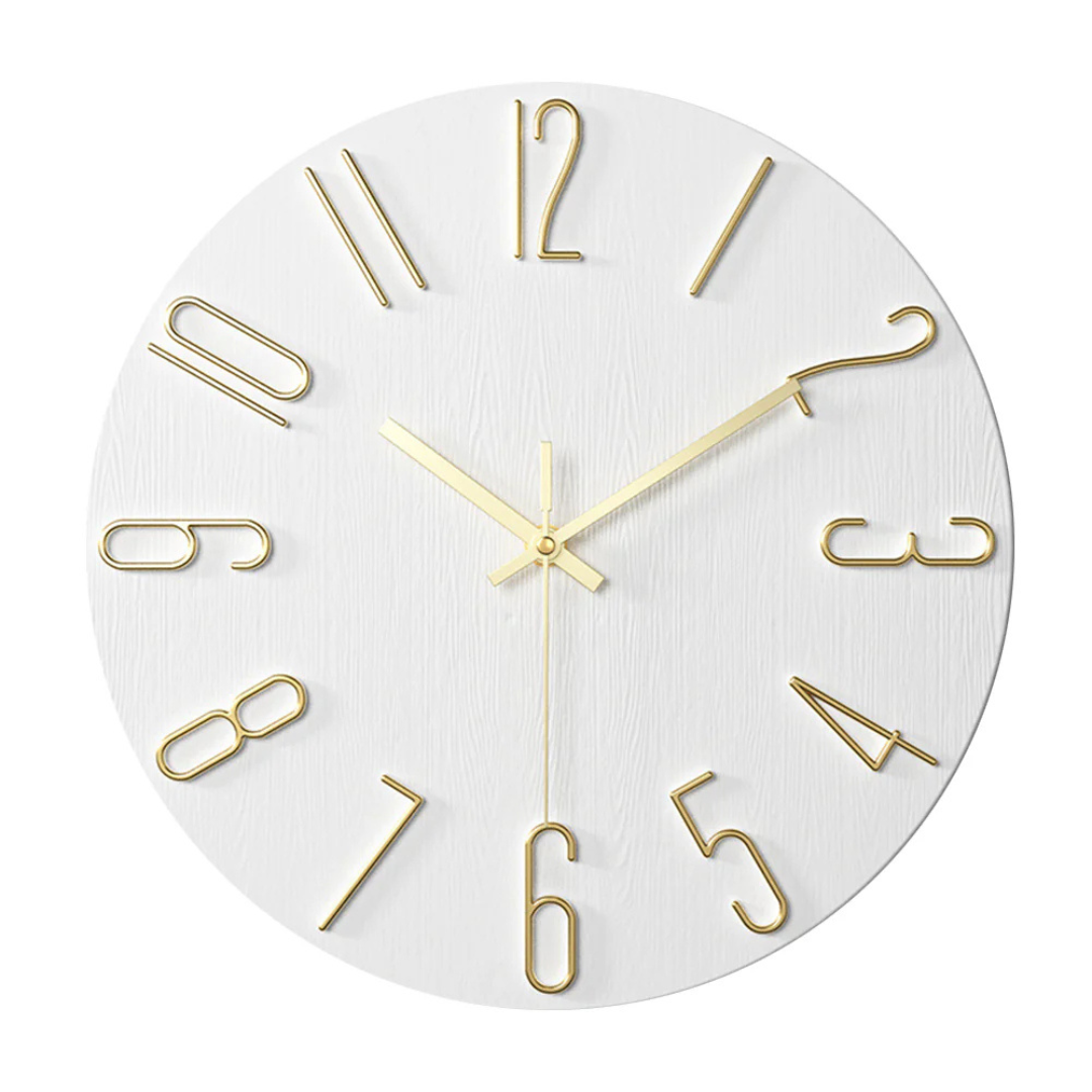 Noble Modern Wall Clock | Minimalist Gold Design For Living Rooms, Hallways and Sideboards