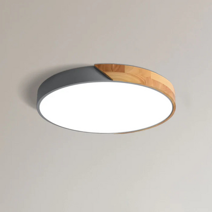 LED Ceiling Light | Modern Nordic Wooden Flush Mount Fixture For Bedrooms, Halls and Landings