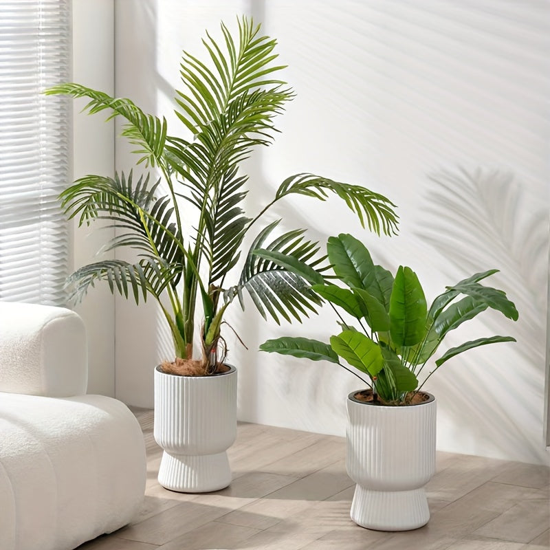 White Self Watering Flower Pot | Modern Wine Glass Design With A Built In Water Level Indicator