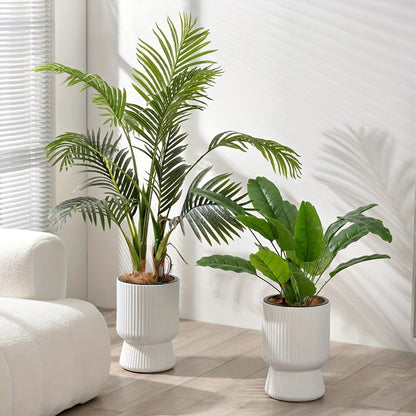 White Self Watering Flower Pot | Modern Wine Glass Design With A Built In Water Level Indicator