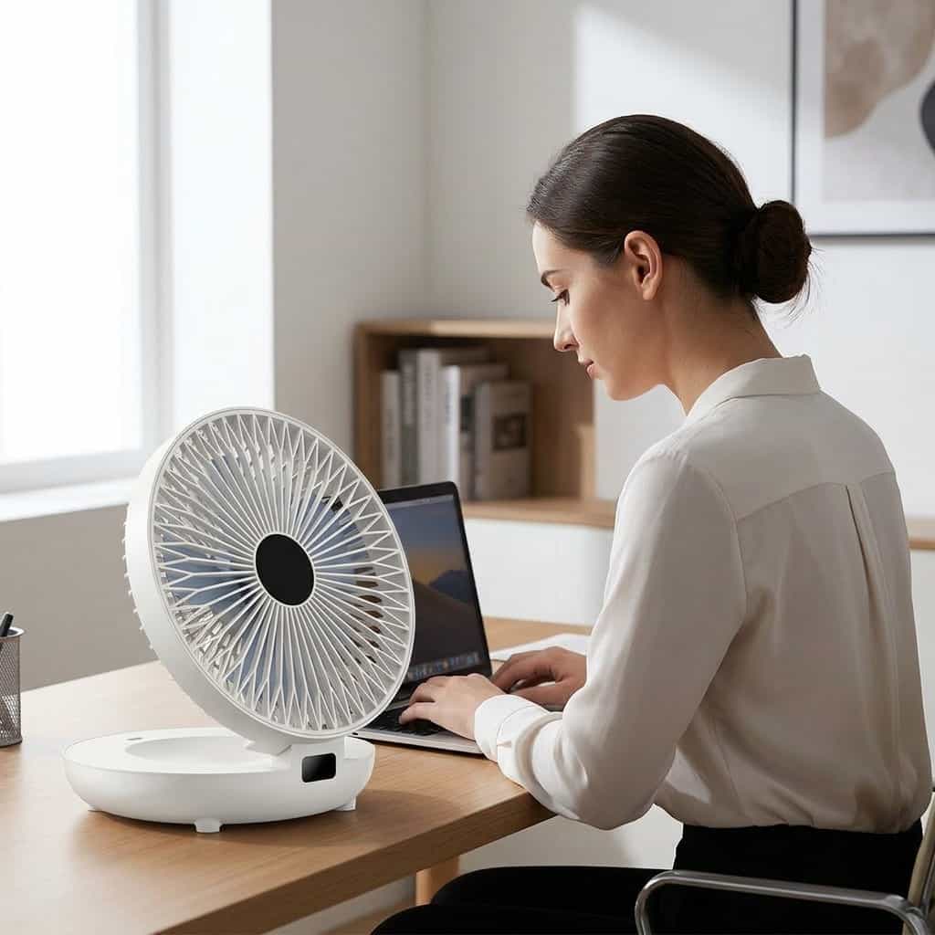 Zephyra Quiet Portable Cooling Fan | Multi Speed Desk and Bedside Fan With Soft Night Light
