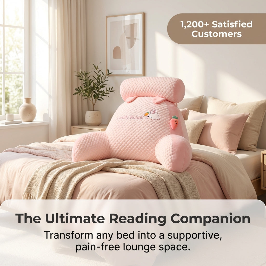 Posturest Ergonomic Reading Pillow | Lumbar Support Backrest With Arms For Bed, Couch and Floor