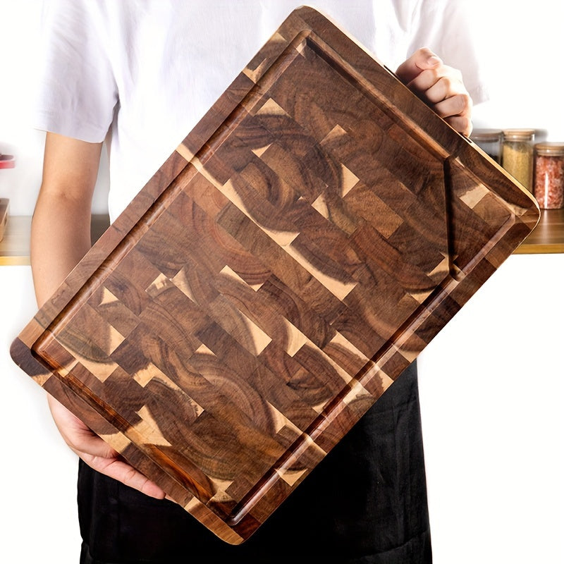 Acacia Wood Cutting Board | Durable End Grain Kitchen Chopping Block For Daily Kitchen Prep