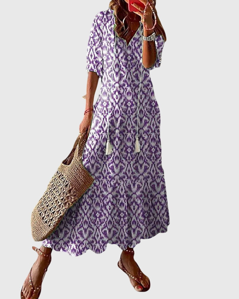 Amalia Boho Printed Maxi Dress