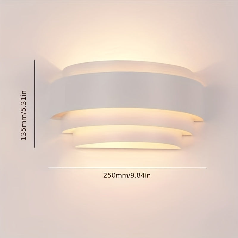 Modern Wall Sconce | Up and Down Layered Metal Wall Light In A Matte White or Black Finish