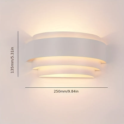 Modern Wall Sconce | Up and Down Layered Metal Wall Light In A Matte White or Black Finish