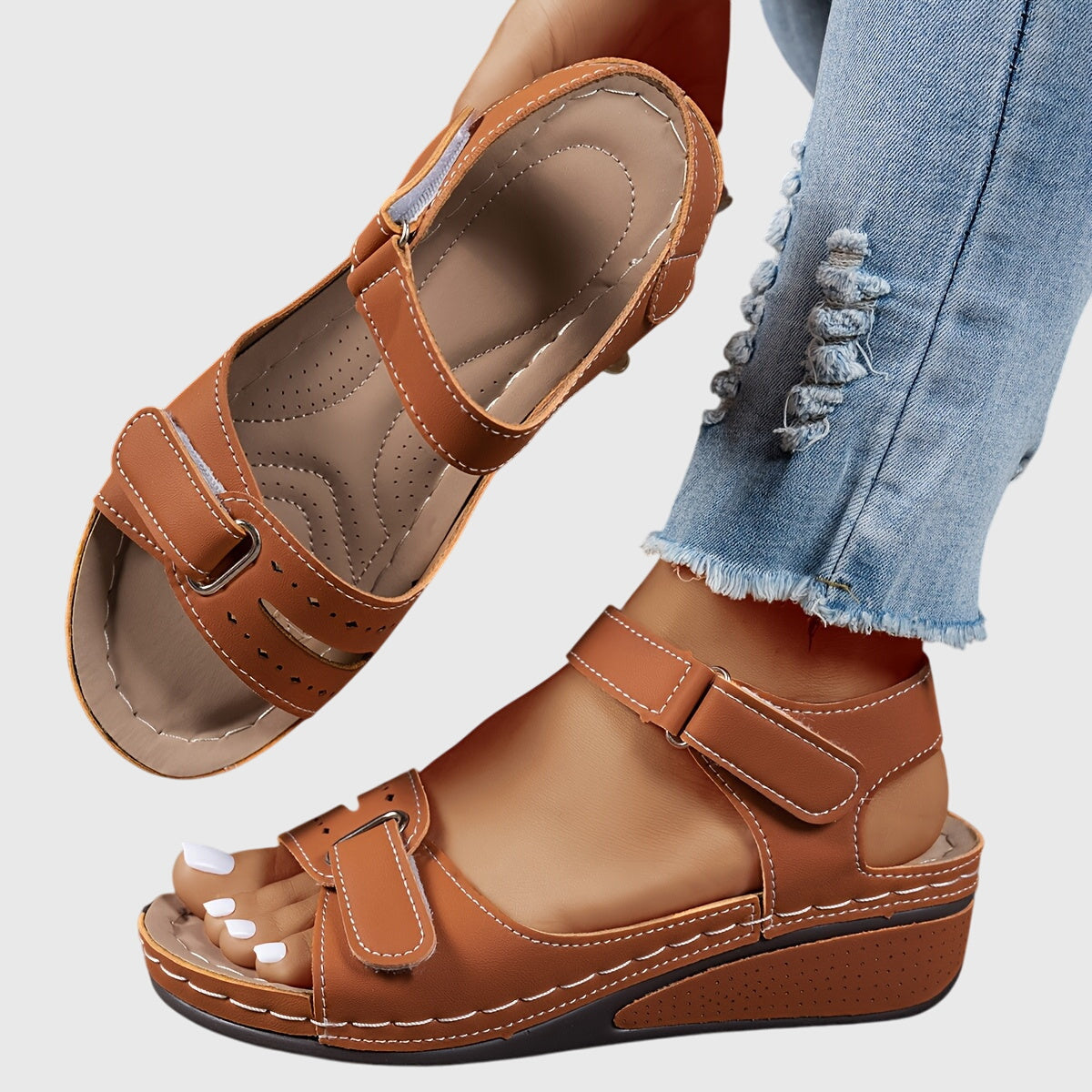 Crystal Embellished Comfort Flat Sandals