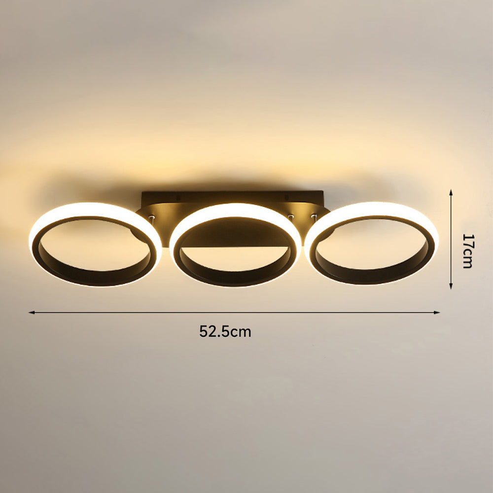 Modern LED Ceiling Light | Sleek Overlapping LED Ring Design In Two Or Three Ring Diameters