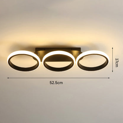 Modern LED Ceiling Light | Sleek Overlapping LED Ring Design In Two Or Three Ring Diameters