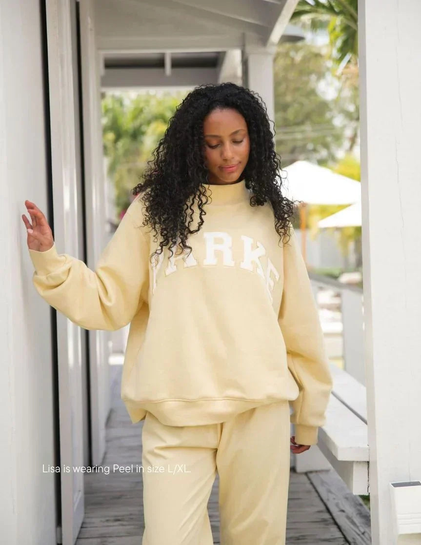 Varsity Mockneck Sweatshirt Pastel Yellow