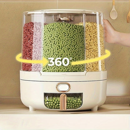 Rotating Airtight Food Storage Container | 360 Degree Grain and Cereal Dispenser Storage Set