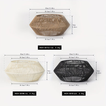 Handwoven Paper Rope Pendant Shade | Modern Natural Geometric Woven Shade, 32 Centimetres Wide