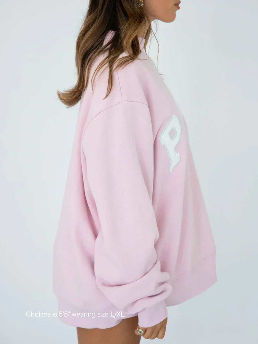 Varsity Mockneck Sweatshirt Soft Pink