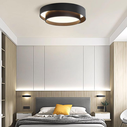Nordic Round LED Ceiling Light | Modern Minimalist Flush Mount In Black or White Iron Finish