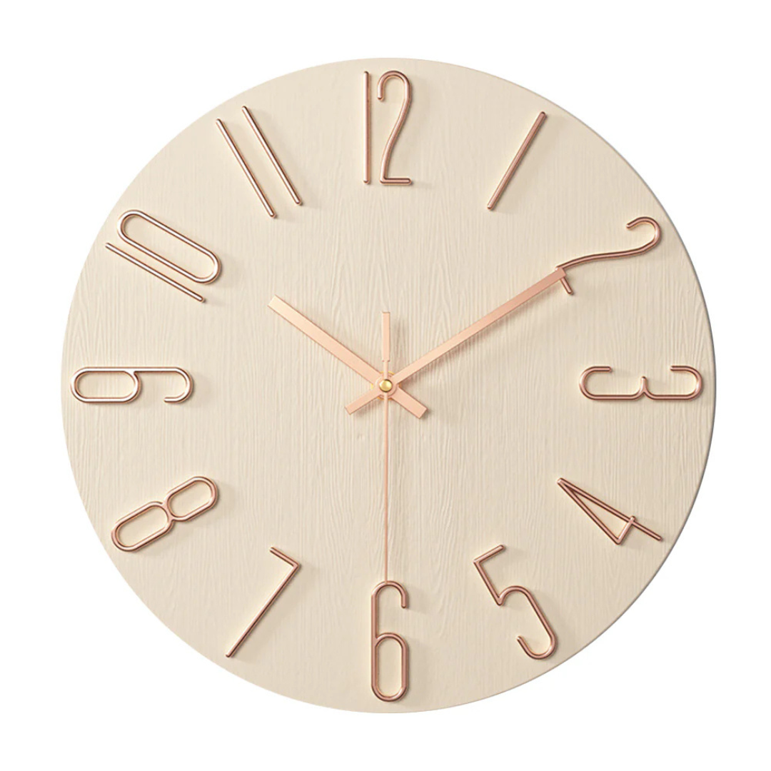 Noble Modern Wall Clock | Minimalist Gold Design For Living Rooms, Hallways and Sideboards