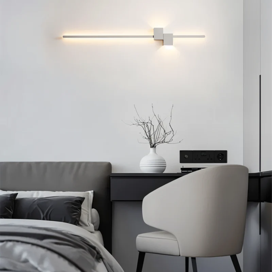 LED Wall Light | Modern Minimalist Indoor Bar Lamp In White, Black or Brushed Gold Finishes
