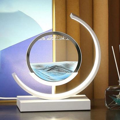 Dunefall Quicksand LED Table Lamp | Flowing Sand Art Lamp For Desks, Offices and Home Bedsides