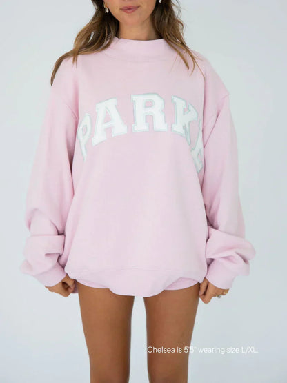 Varsity Mockneck Sweatshirt Soft Pink