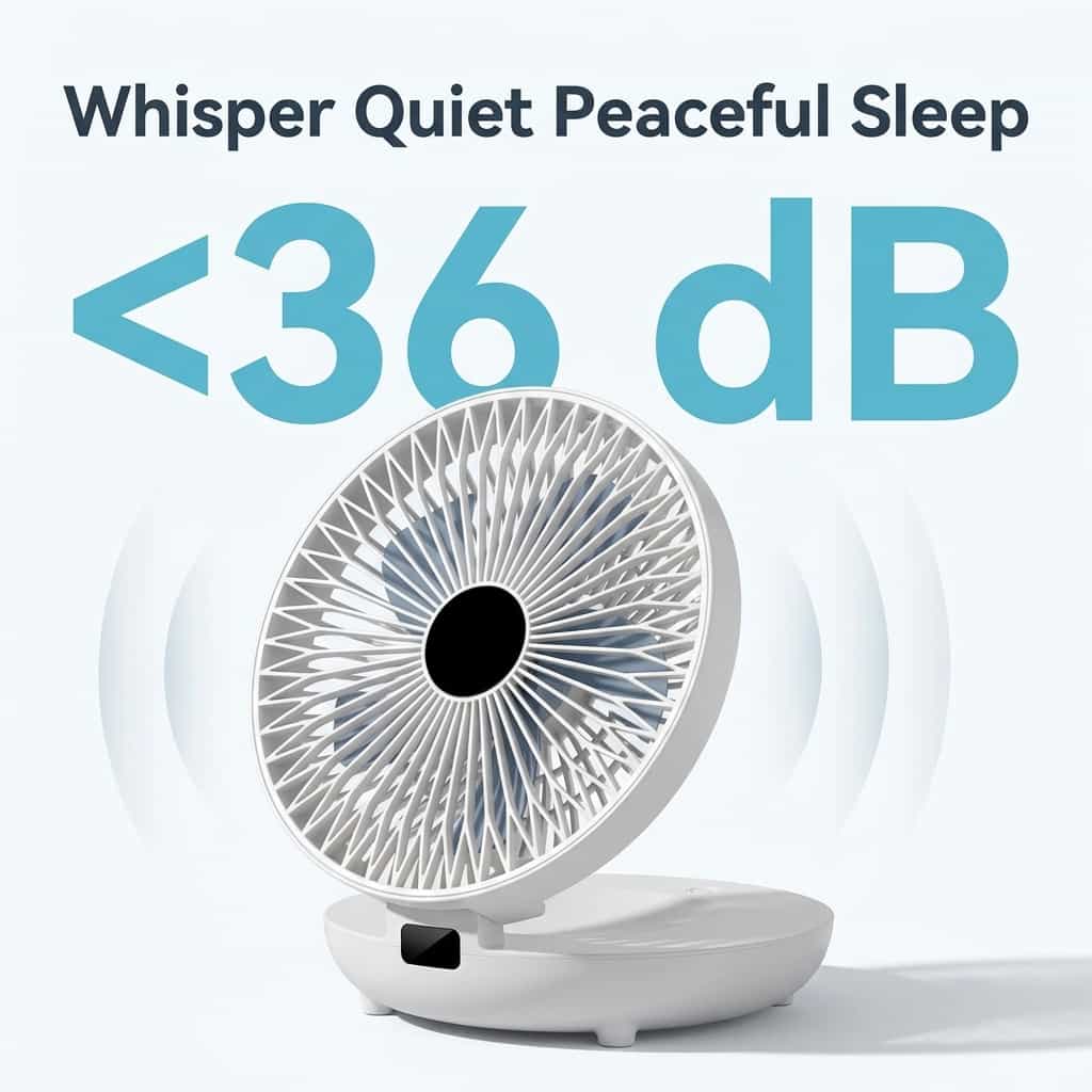 Zephyra Quiet Portable Cooling Fan | Multi Speed Desk and Bedside Fan With Soft Night Light