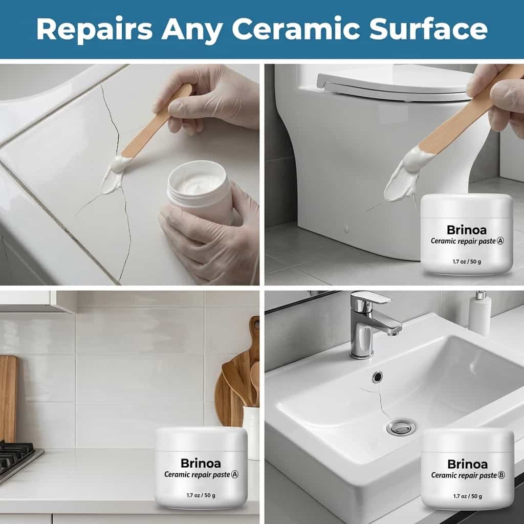 Ceramic Tile Repair Paste | Water Resistant Chip and Crack Filler For Floors, Showers and Splashbacks