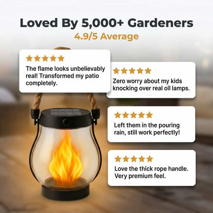 Emberlyn Solar Flame Lantern | Flickering LED Weatherproof Outdoor Garden Light For Patios and Paths