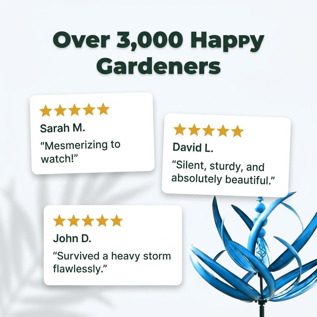 Decorative Garden Wind Spinner | Weather Resistant Kinetic Metal Yard Decor For Lawns and Patios