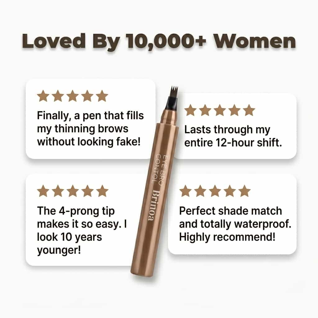 Waterproof Microblading Eyebrow Pen | Smudge Proof 4 Tip Fork Brow Pen For Natural Hair Like Strokes