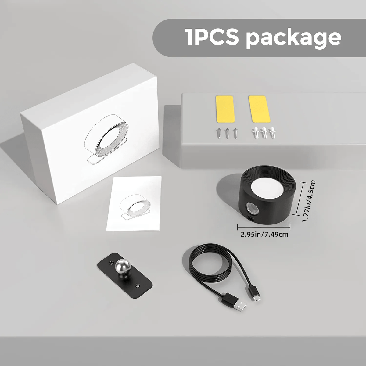 USB Rechargeable LED Wall Light | Cordless Touch or Remote Puck Light In Three Wall Finishes