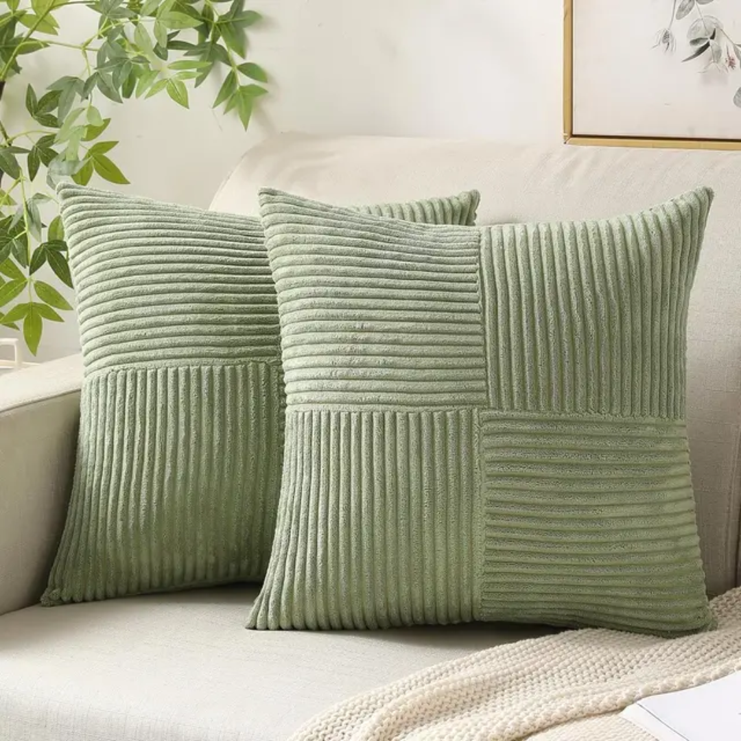 Corduroy Cushion Covers | Luxury Striped Throw Pillow Covers For Sofas, Beds and Armchairs