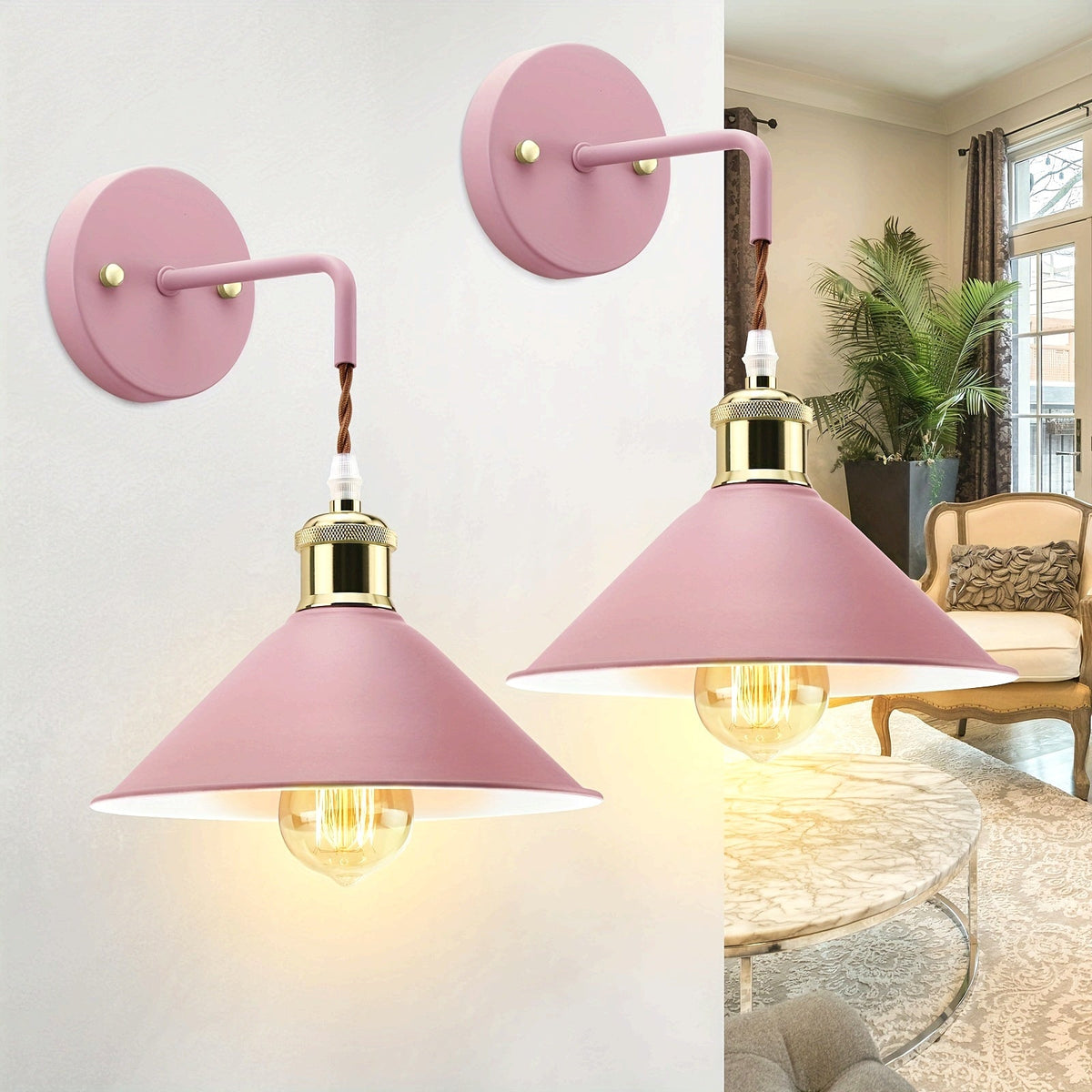 Modern Metal Wall Sconce Pair | Industrial Oil Rubbed Wall Light Fixture Set Of Two Lights