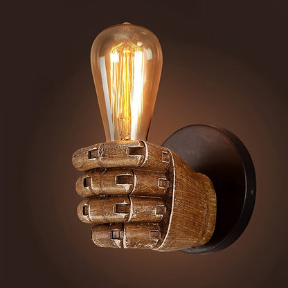 Industrial Hand Wall Lamp | Sculptural Resin E26 Wall Sconce In A Left or Right Handed Form