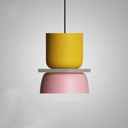 Nordic Macaron Pendant Light | Scandinavian Two Tone Metal Shade In Three Bold Shade Sizes
