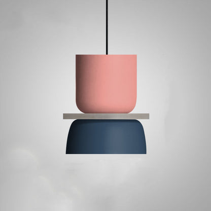 Nordic Macaron Pendant Light | Scandinavian Two Tone Metal Shade In Three Bold Shade Sizes