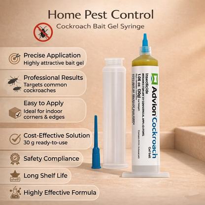 Indoor Cockroach Control Gel Bait | Syringe Applicator Roach Treatment For Cracks and Crevices