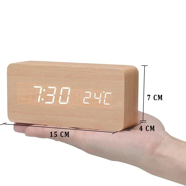 LED Smart Alarm Clock | Modern Wooden Design With Voice Control and A Digital LED Time Display
