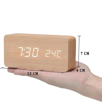LED Smart Alarm Clock | Modern Wooden Design With Voice Control and A Digital LED Time Display