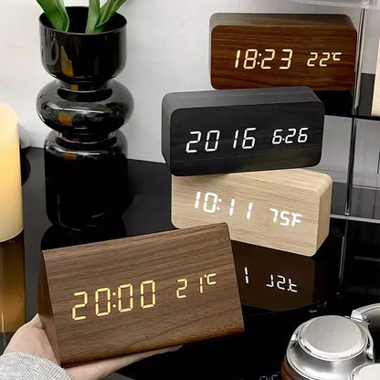 LED Smart Alarm Clock | Modern Wooden Design With Voice Control and A Digital LED Time Display