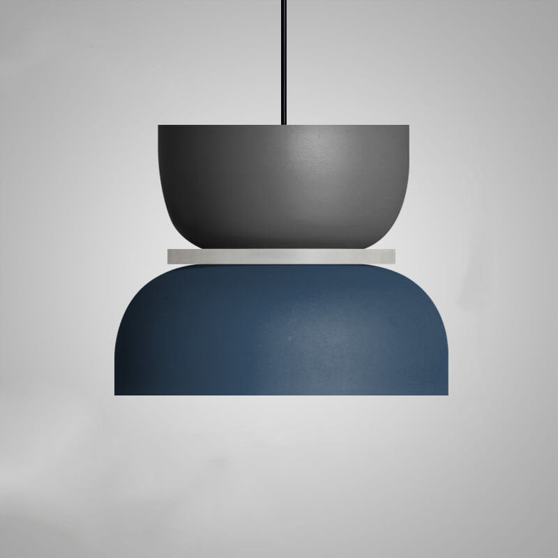 Nordic Macaron Pendant Light | Scandinavian Two Tone Metal Shade In Three Bold Shade Sizes
