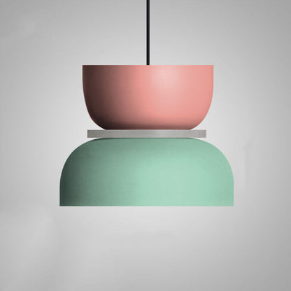 Nordic Macaron Pendant Light | Scandinavian Two Tone Metal Shade In Three Bold Shade Sizes