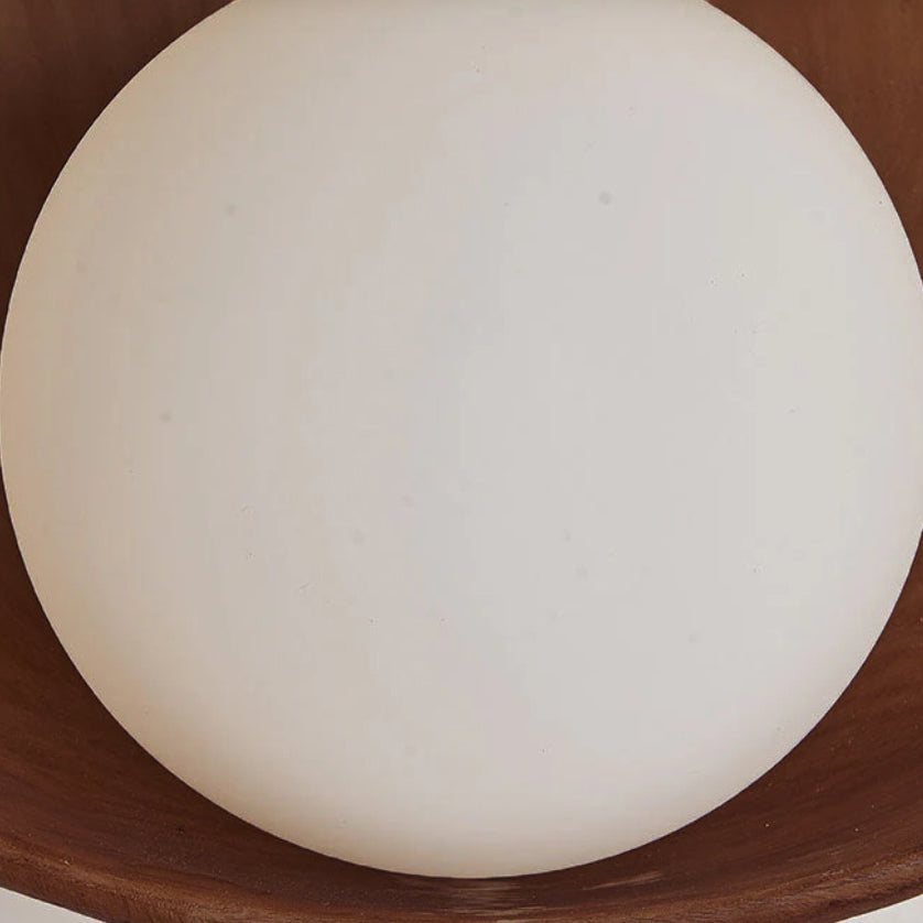 Modern Minimalist Round Wall Sconce | Resin, Iron and Frosted Glass Bowl Accent Wall Light