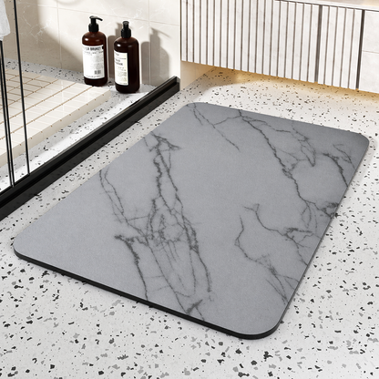 Diatom Stone Bathroom Mat | Quick Dry Non Slip Marble Effect Bath Mat For Showers and Tubs