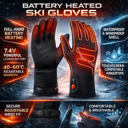 Battery Heated Winter Gloves | Waterproof Touchscreen Rechargeable Gloves For Extreme Cold
