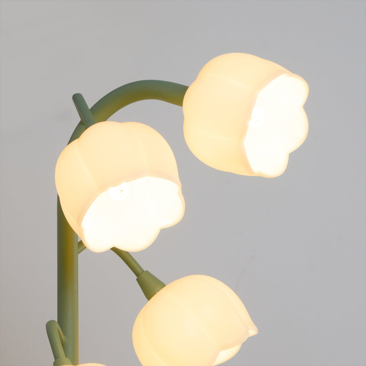 Bell Orchid Table Lamp | Elegant Floral Indoor Accent Light In Metal and Polycarbonate Shades