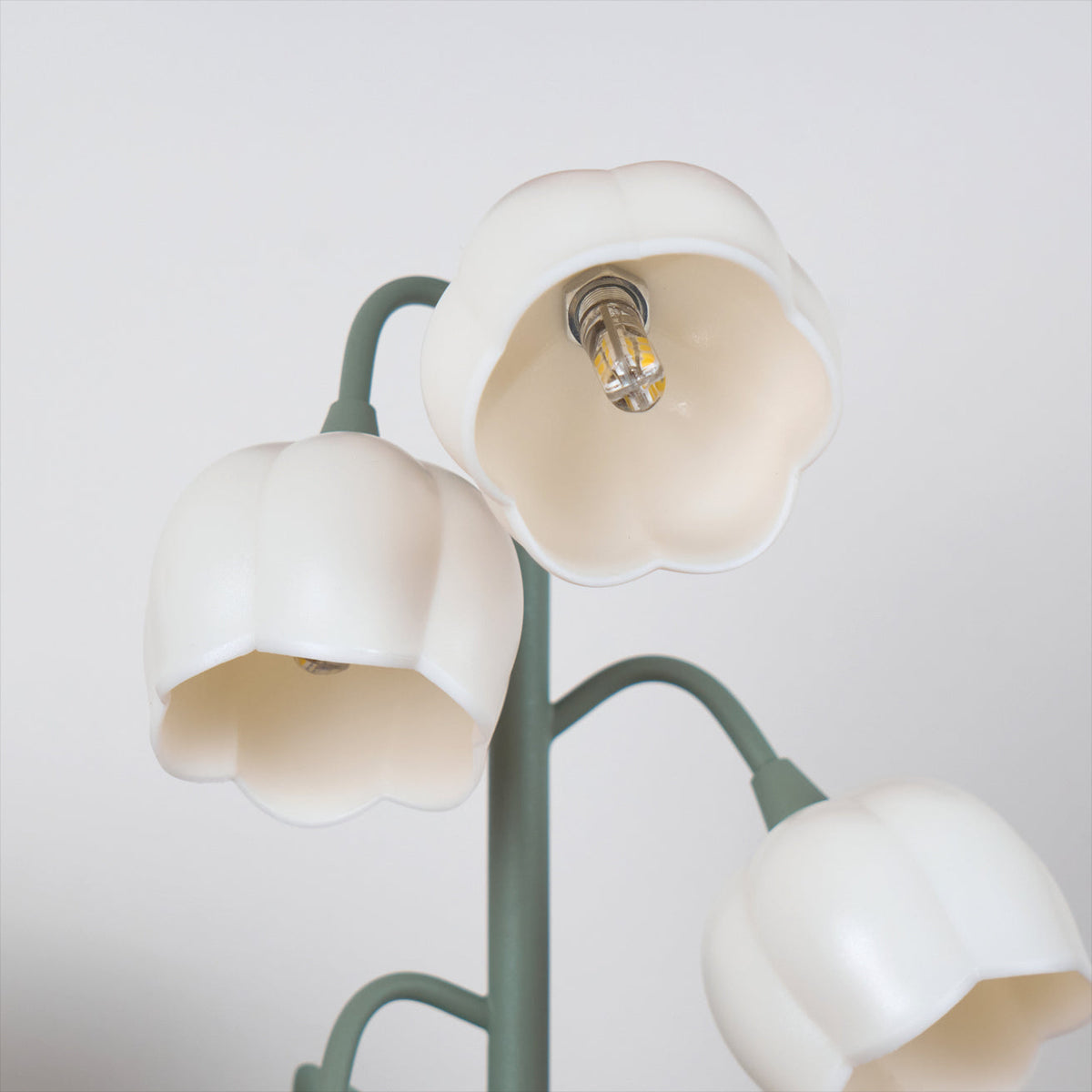 Bell Orchid Table Lamp | Elegant Floral Indoor Accent Light In Metal and Polycarbonate Shades