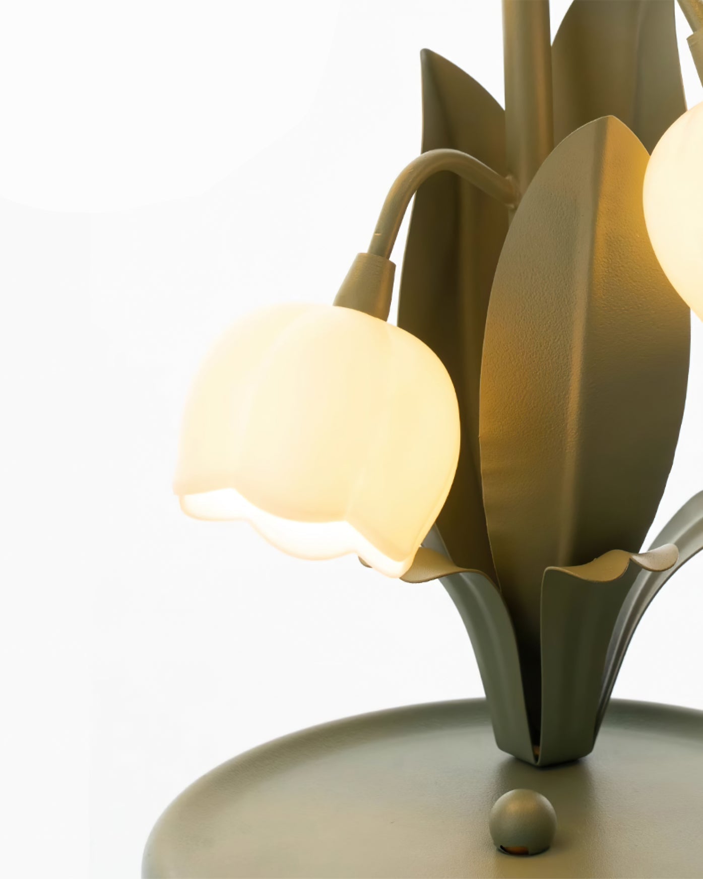 Bell Orchid Table Lamp | Elegant Floral Indoor Accent Light In Metal and Polycarbonate Shades